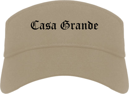 Casa Grande Arizona AZ Old English Mens Visor Cap Hat Khaki