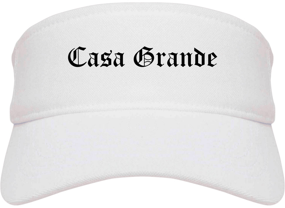 Casa Grande Arizona AZ Old English Mens Visor Cap Hat White