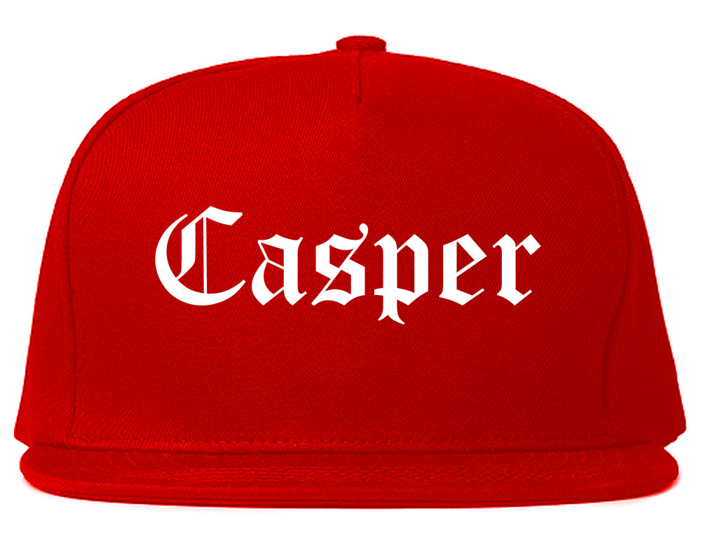 Casper Wyoming WY Old English Mens Snapback Hat Red