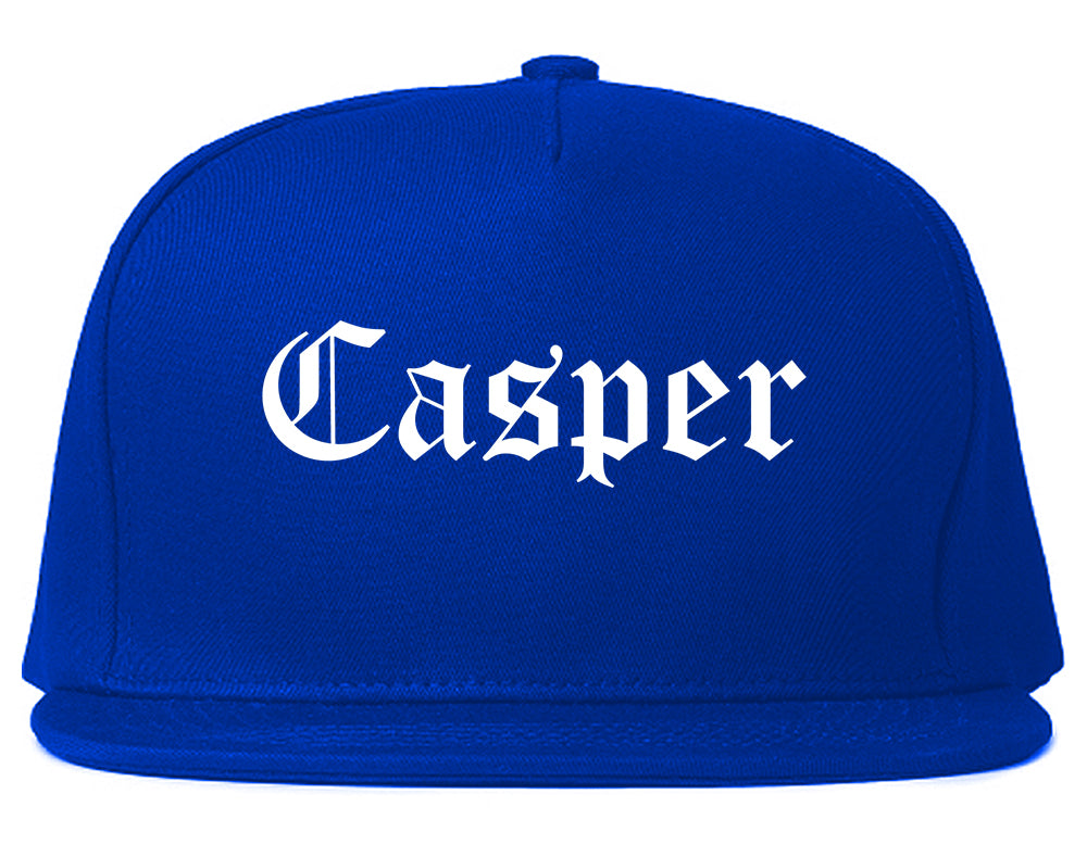 Casper Wyoming WY Old English Mens Snapback Hat Royal Blue