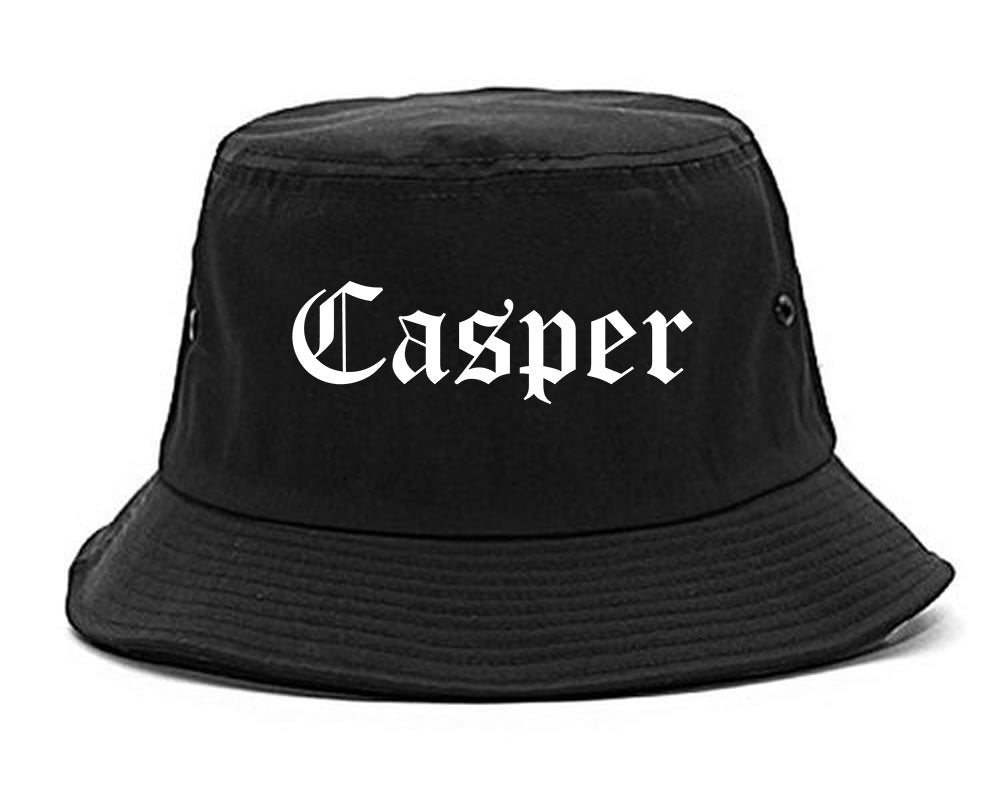 Casper Wyoming WY Old English Mens Bucket Hat Black