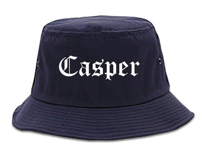 Casper Wyoming WY Old English Mens Bucket Hat Navy Blue