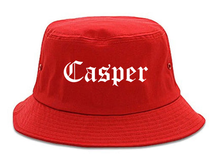 Casper Wyoming WY Old English Mens Bucket Hat Red