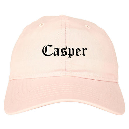 Casper Wyoming WY Old English Mens Dad Hat Baseball Cap Pink