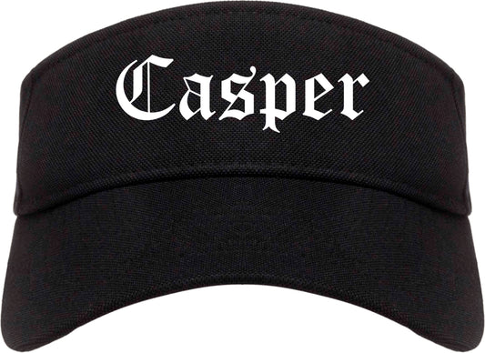 Casper Wyoming WY Old English Mens Visor Cap Hat Black