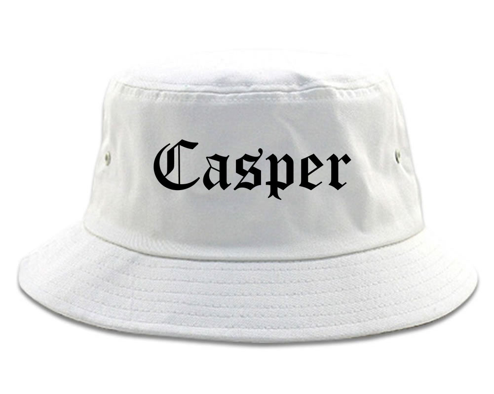 Casper Wyoming WY Old English Mens Bucket Hat White