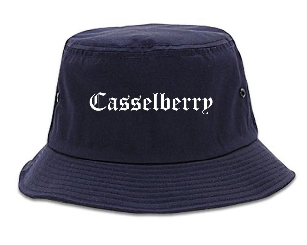 Casselberry Florida FL Old English Mens Bucket Hat Navy Blue