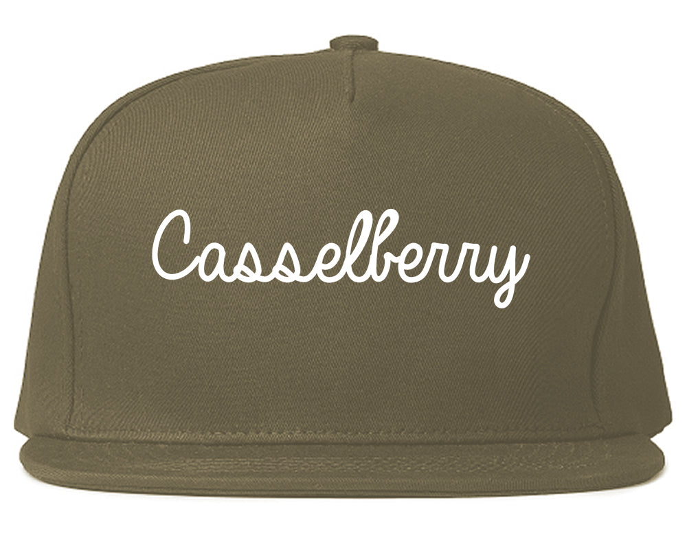 Casselberry Florida FL Script Mens Snapback Hat Grey
