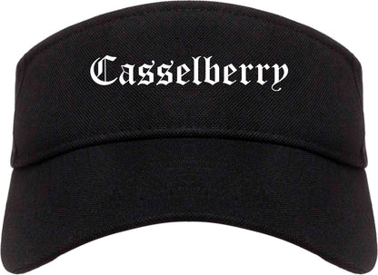 Casselberry Florida FL Old English Mens Visor Cap Hat Black