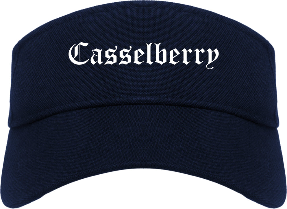 Casselberry Florida FL Old English Mens Visor Cap Hat Navy Blue