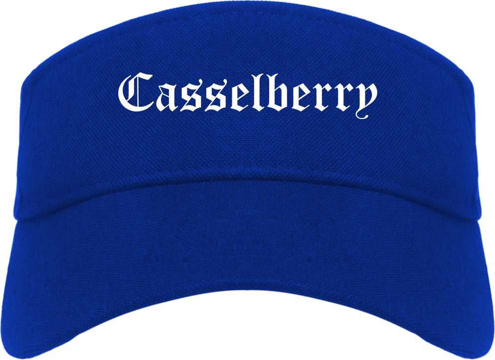 Casselberry Florida FL Old English Mens Visor Cap Hat Royal Blue