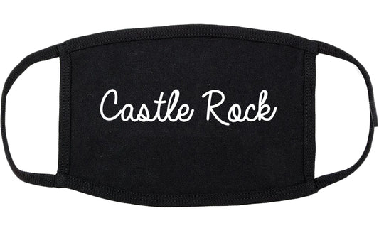Castle Rock Colorado CO Script Cotton Face Mask Black