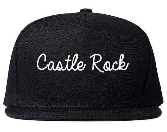 Castle Rock Colorado CO Script Mens Snapback Hat Black