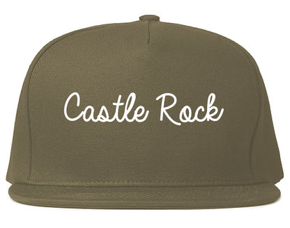 Castle Rock Colorado CO Script Mens Snapback Hat Grey
