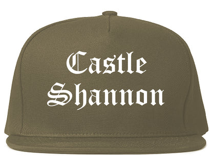 Castle Shannon Pennsylvania PA Old English Mens Snapback Hat Grey
