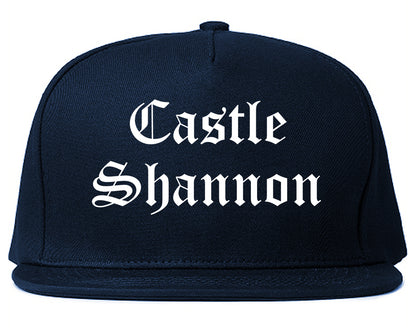 Castle Shannon Pennsylvania PA Old English Mens Snapback Hat Navy Blue