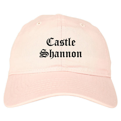 Castle Shannon Pennsylvania PA Old English Mens Dad Hat Baseball Cap Pink