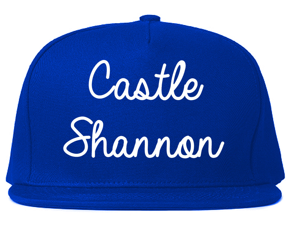 Castle Shannon Pennsylvania PA Script Mens Snapback Hat Royal Blue