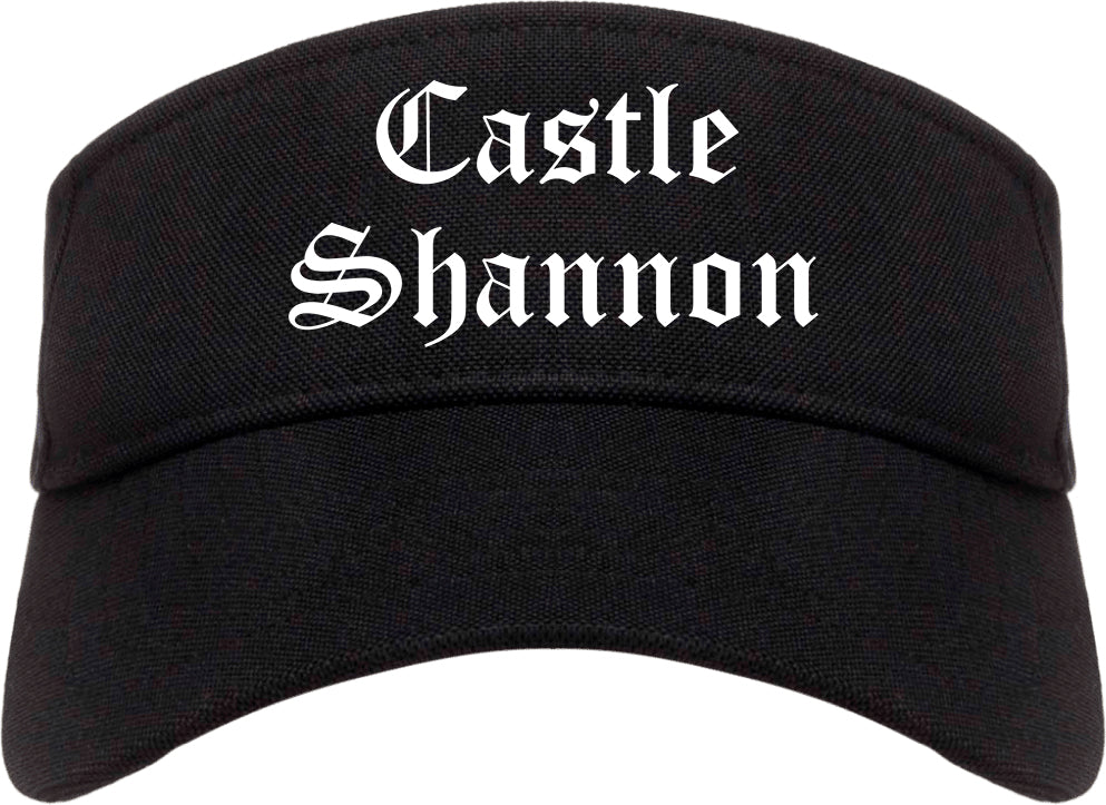 Castle Shannon Pennsylvania PA Old English Mens Visor Cap Hat Black
