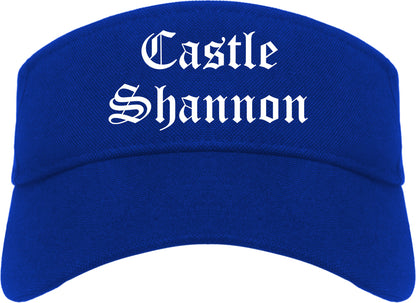 Castle Shannon Pennsylvania PA Old English Mens Visor Cap Hat Royal Blue