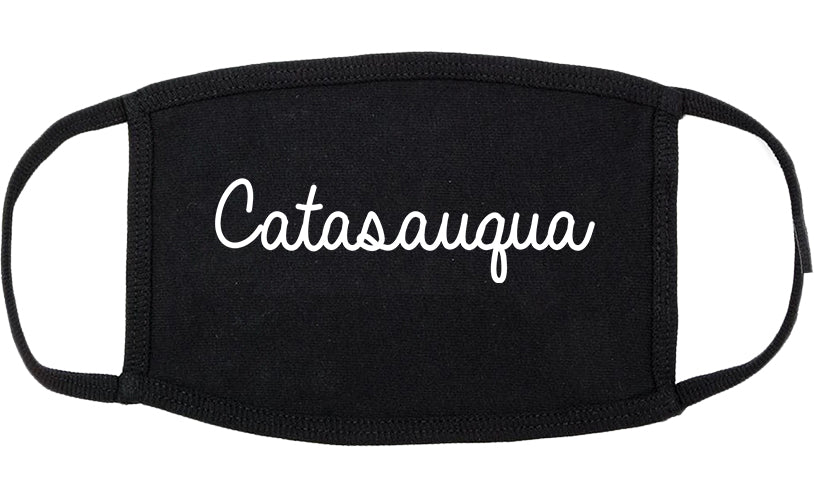 Catasauqua Pennsylvania PA Script Cotton Face Mask Black