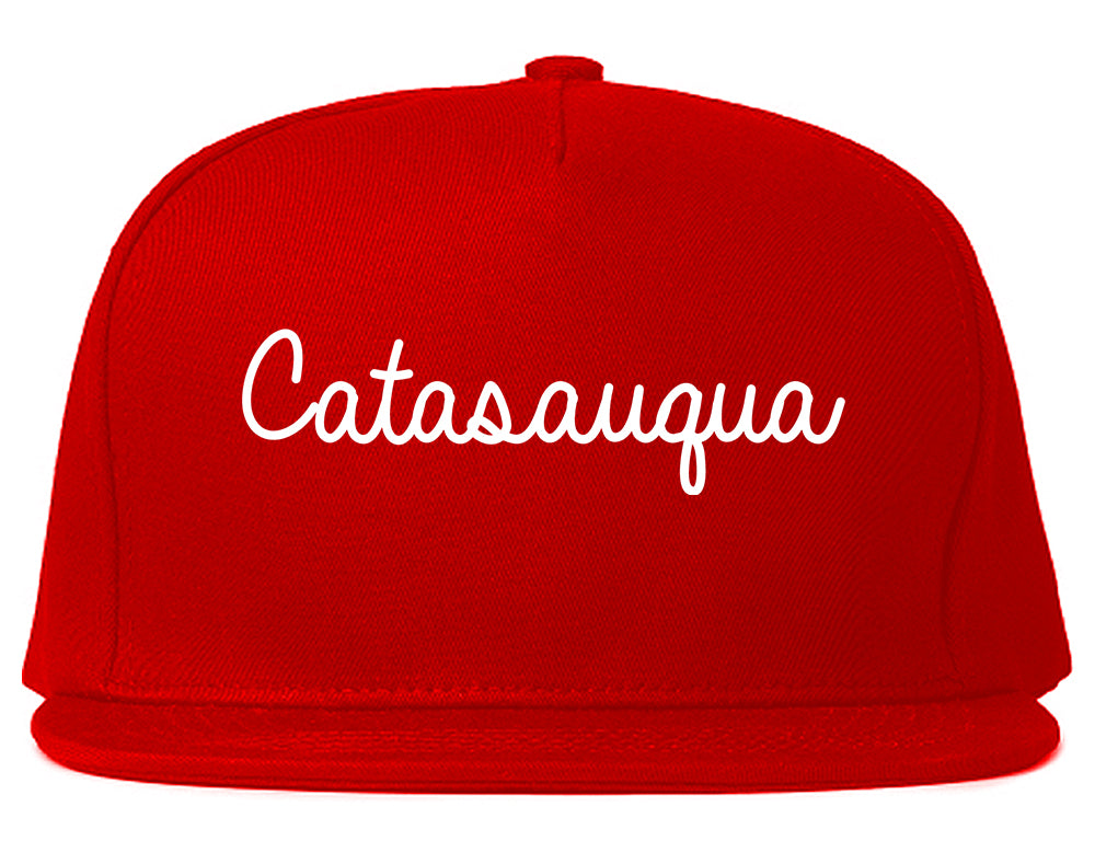 Catasauqua Pennsylvania PA Script Mens Snapback Hat Red