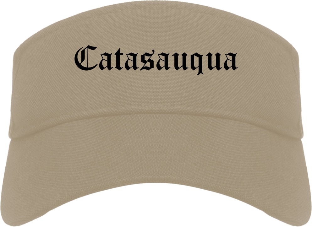 Catasauqua Pennsylvania PA Old English Mens Visor Cap Hat Khaki