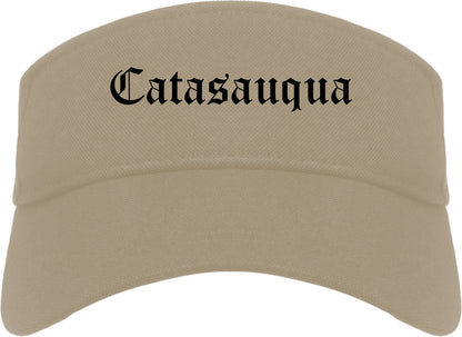Catasauqua Pennsylvania PA Old English Mens Visor Cap Hat Khaki