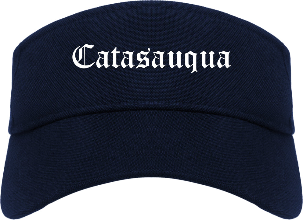 Catasauqua Pennsylvania PA Old English Mens Visor Cap Hat Navy Blue