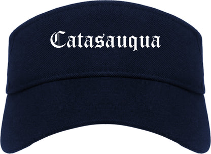 Catasauqua Pennsylvania PA Old English Mens Visor Cap Hat Navy Blue