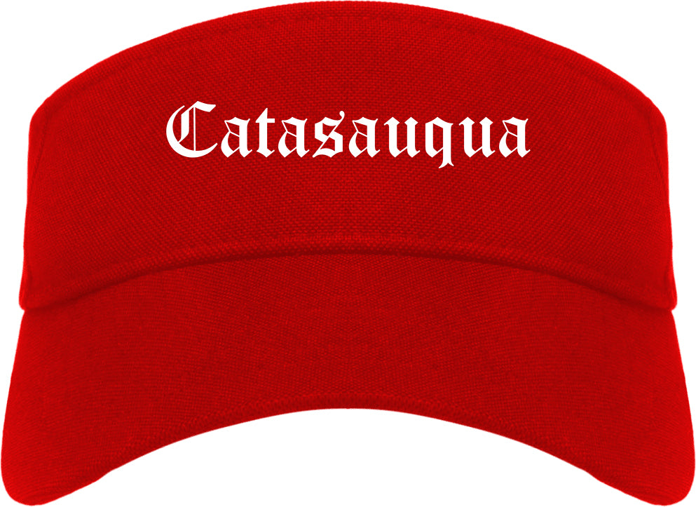Catasauqua Pennsylvania PA Old English Mens Visor Cap Hat Red