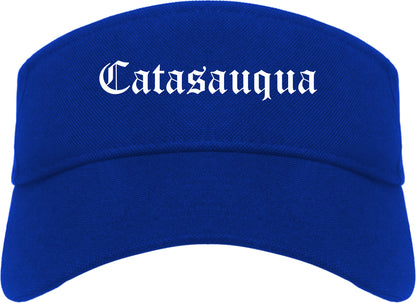 Catasauqua Pennsylvania PA Old English Mens Visor Cap Hat Royal Blue