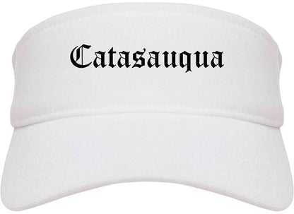 Catasauqua Pennsylvania PA Old English Mens Visor Cap Hat White