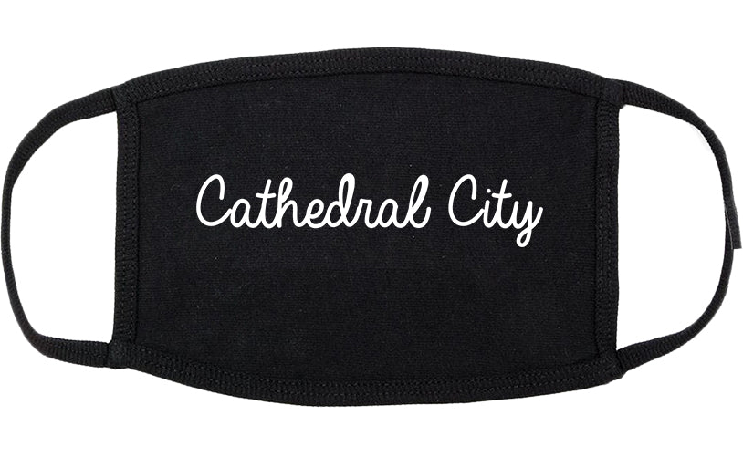 Cathedral City California CA Script Cotton Face Mask Black