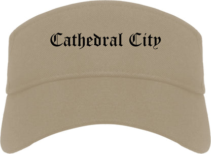 Cathedral City California CA Old English Mens Visor Cap Hat Khaki