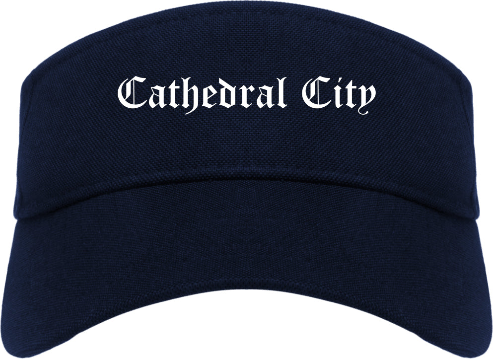 Cathedral City California CA Old English Mens Visor Cap Hat Navy Blue