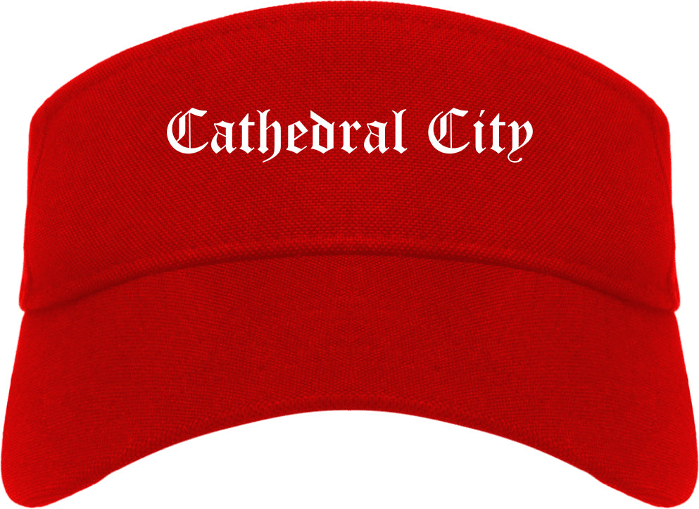 Cathedral City California CA Old English Mens Visor Cap Hat Red