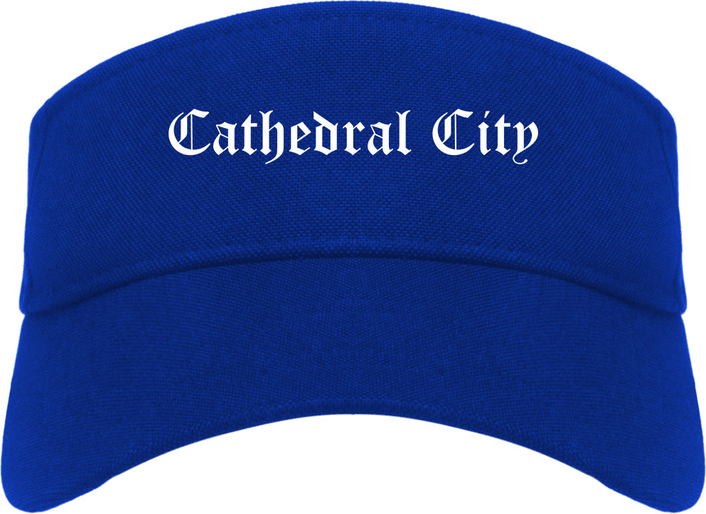 Cathedral City California CA Old English Mens Visor Cap Hat Royal Blue