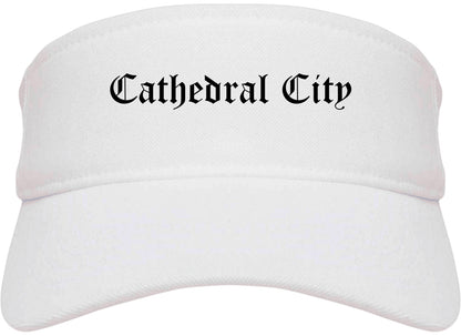 Cathedral City California CA Old English Mens Visor Cap Hat White