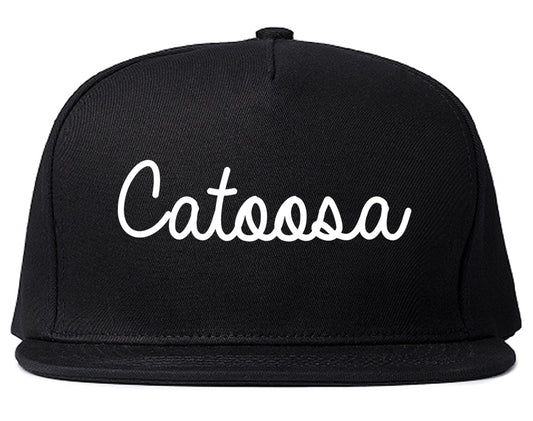 Catoosa Oklahoma OK Script Mens Snapback Hat Black