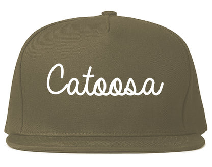 Catoosa Oklahoma OK Script Mens Snapback Hat Grey