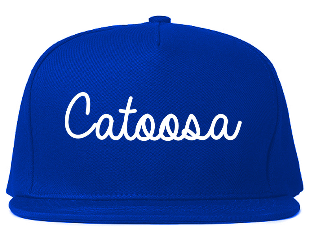 Catoosa Oklahoma OK Script Mens Snapback Hat Royal Blue