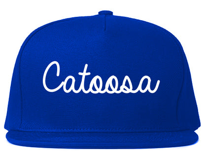 Catoosa Oklahoma OK Script Mens Snapback Hat Royal Blue