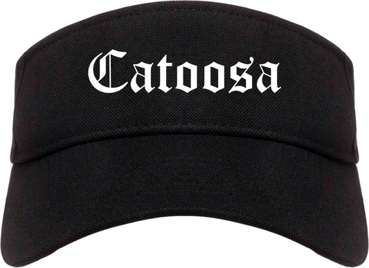 Catoosa Oklahoma OK Old English Mens Visor Cap Hat Black