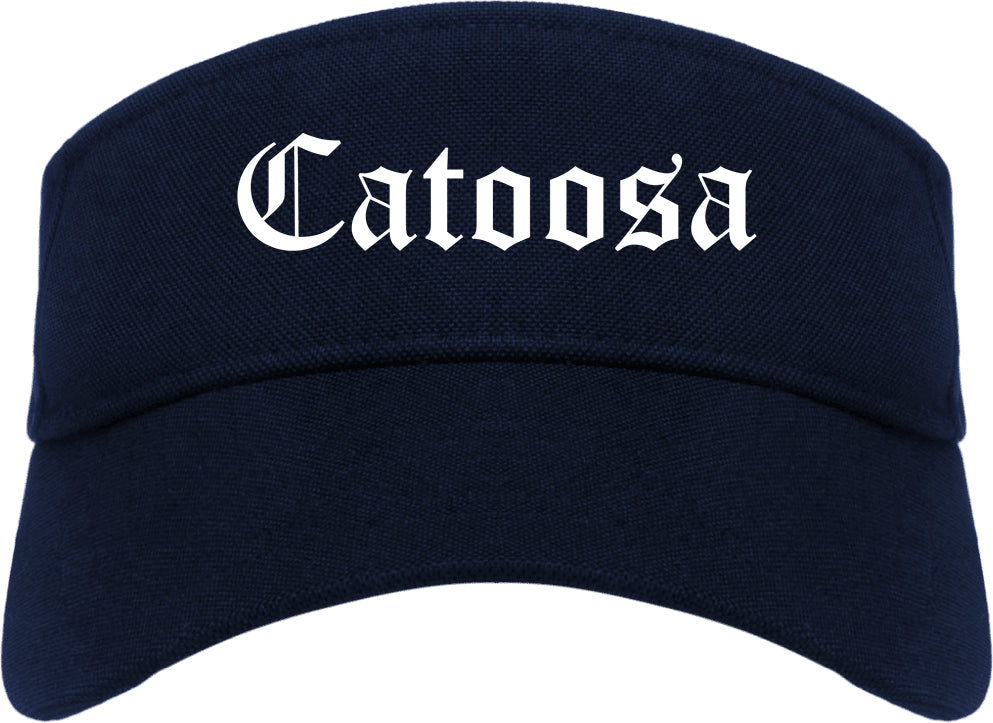 Catoosa Oklahoma OK Old English Mens Visor Cap Hat Navy Blue