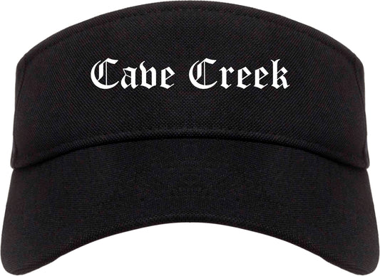 Cave Creek Arizona AZ Old English Mens Visor Cap Hat Black