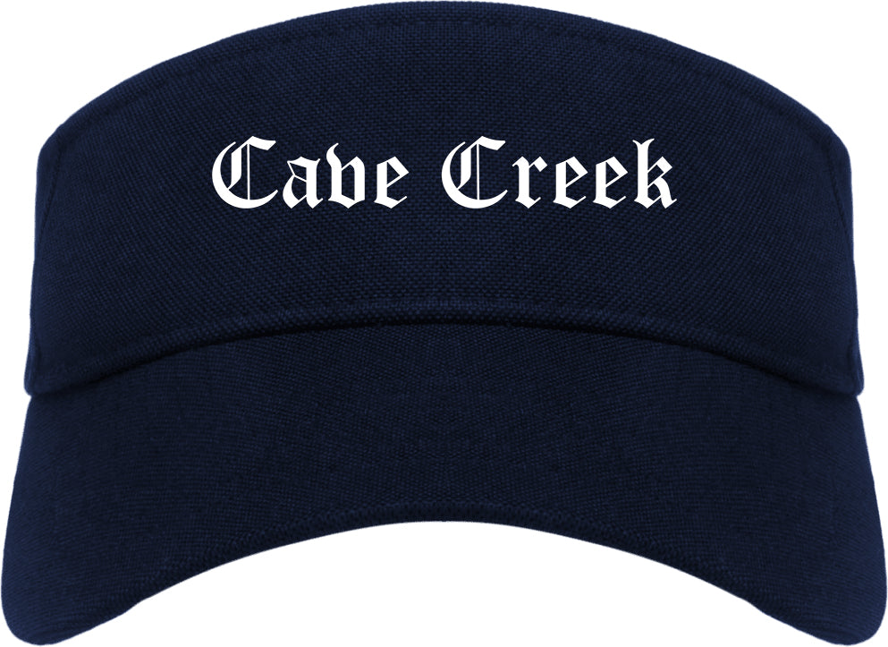 Cave Creek Arizona AZ Old English Mens Visor Cap Hat Navy Blue
