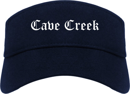Cave Creek Arizona AZ Old English Mens Visor Cap Hat Navy Blue