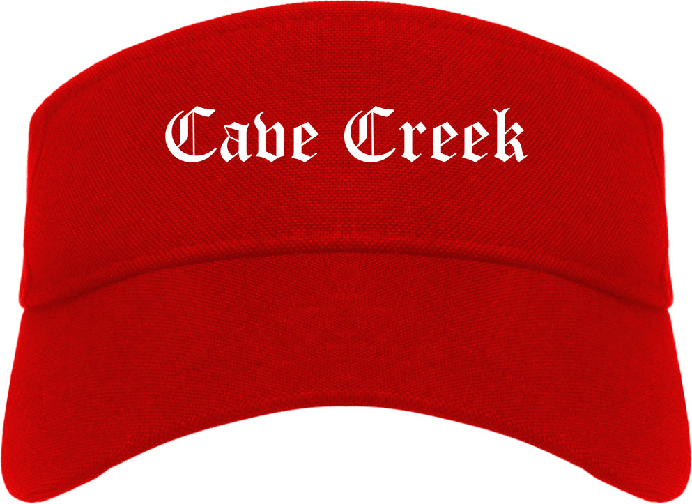 Cave Creek Arizona AZ Old English Mens Visor Cap Hat Red