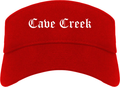 Cave Creek Arizona AZ Old English Mens Visor Cap Hat Red